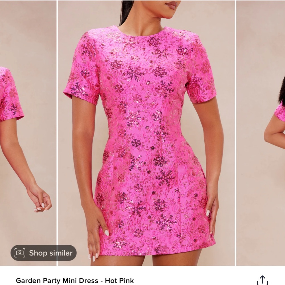 Garden Party Mini Dress - Hot Pink